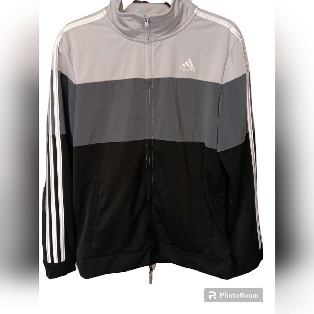 Gray Zip Up Adidas Light Weight Jacket. Size 18/20